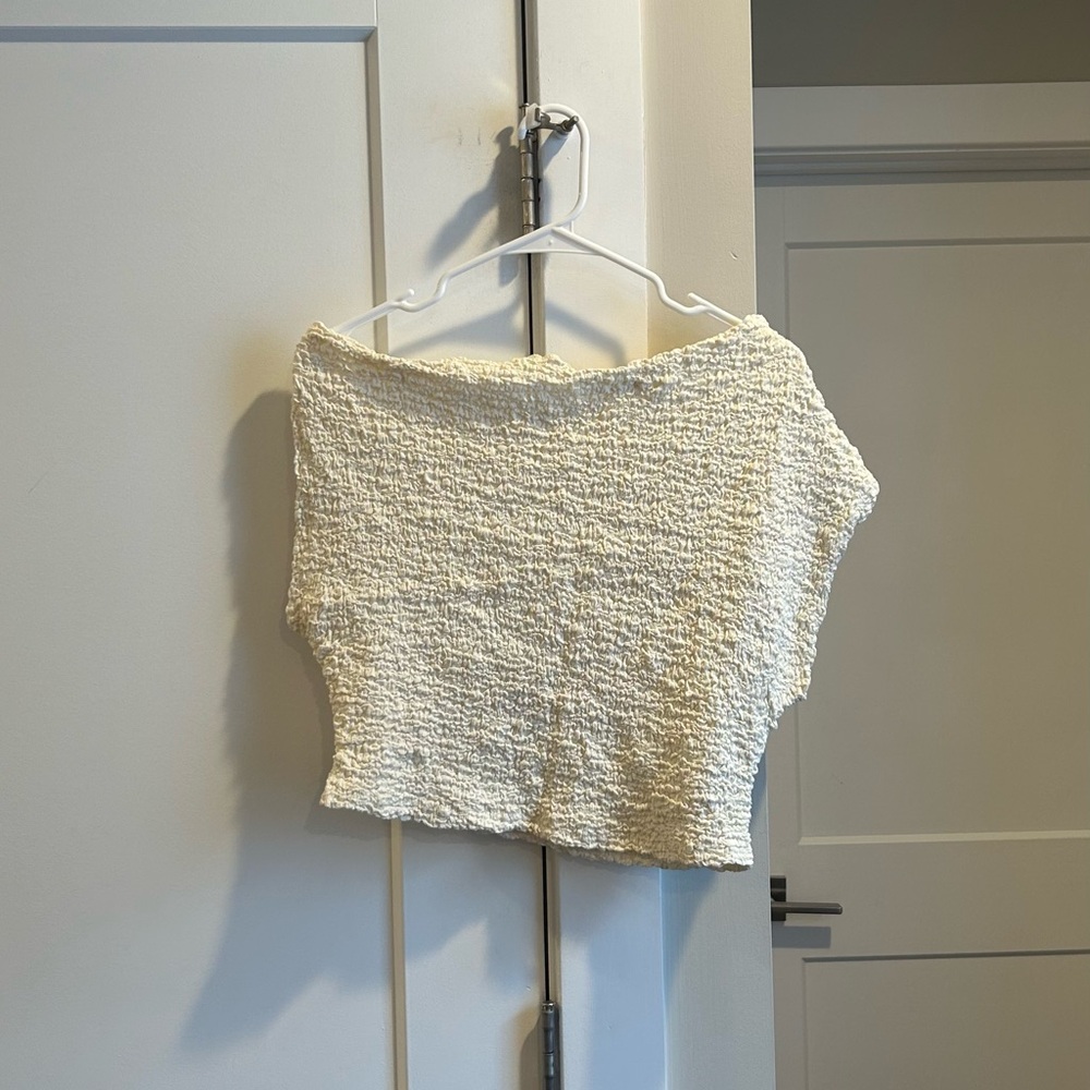 Cider Cream Smocked Asymmetrical Matching Set